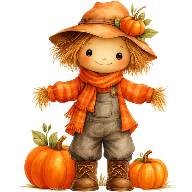 scarecrow with pumpkins quilt square