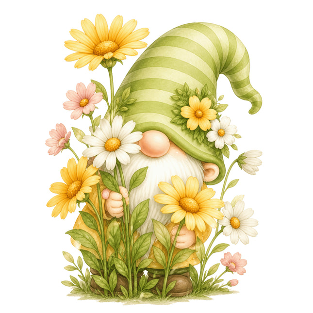 Floral Gnome 100% Cotton Fabric Panel Block AN1105
