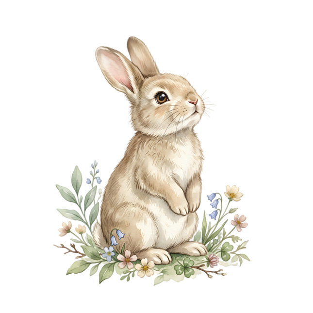 garden rabbit quilt square