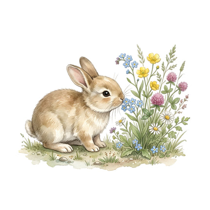 garden bunny quilt square