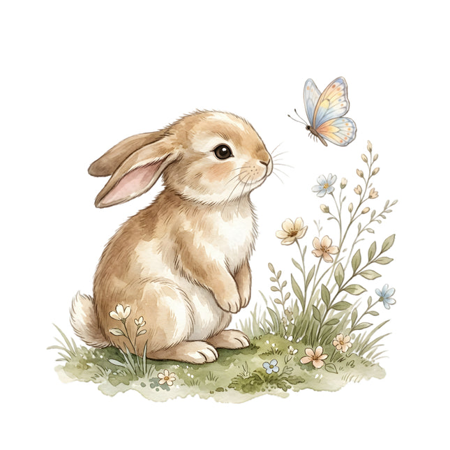 garden bunny fabric panel