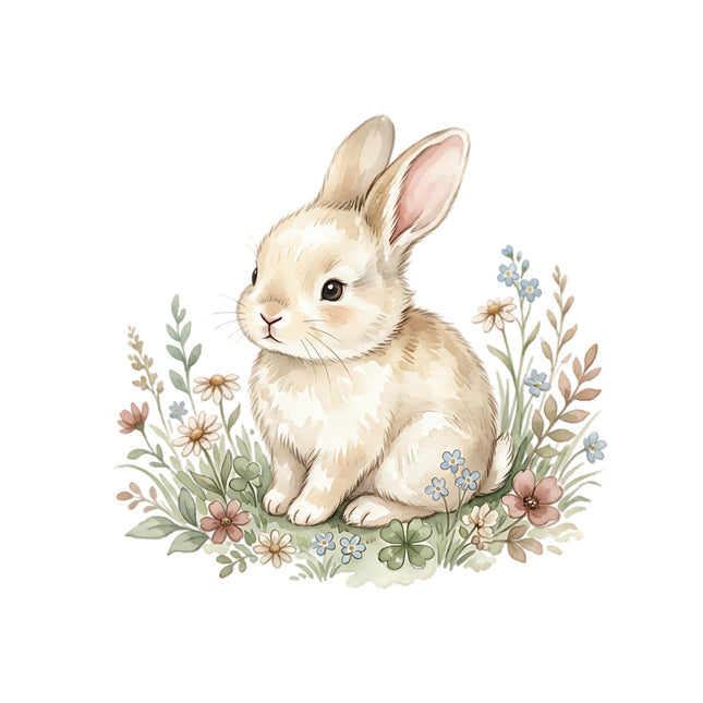 garden bunny fabric panel