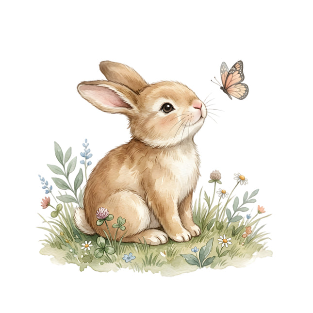 garden bunny fabric panel