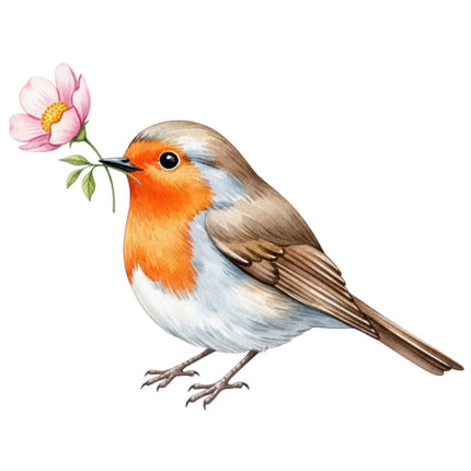 Robin Bird 100% Cotton Fabric Panel Block FLIP-AN1475