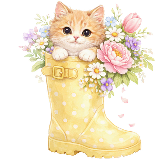 floral cat quilt block