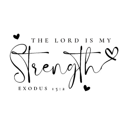 Exodus 15:2 Bible Verse 100% Cotton Fabric Panel Block AN1502