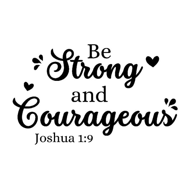 Joshua 1:9 Bible Verse 100% Cotton Fabric Panel Block AN1504