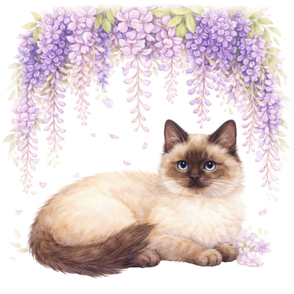 cat and flowers quilt block