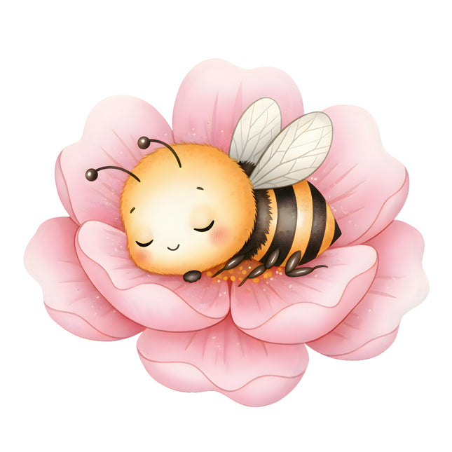 floral bee fabric panel