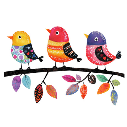 colorful birds quilt square
