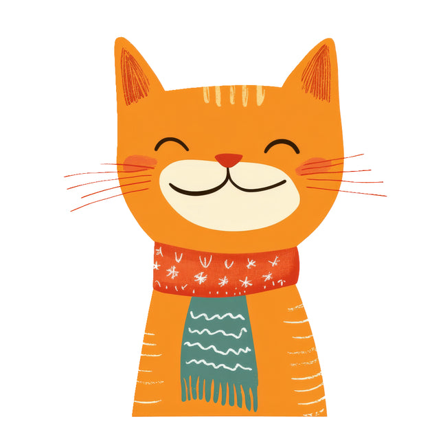 orange cat quilt square