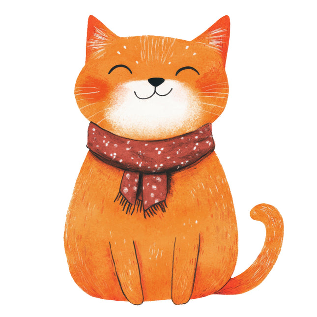 orange cat quilt square