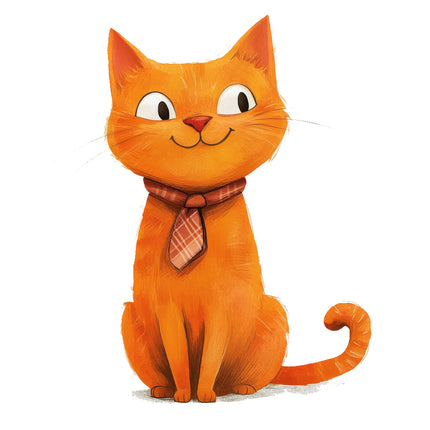 orange cat quilt square