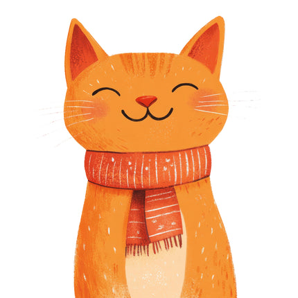 orange cat quilt square