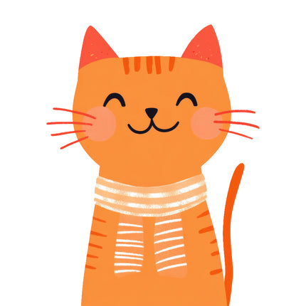 orange cat quilt block
