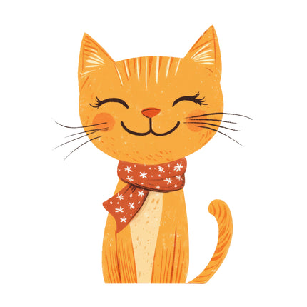 orange cat quilt block