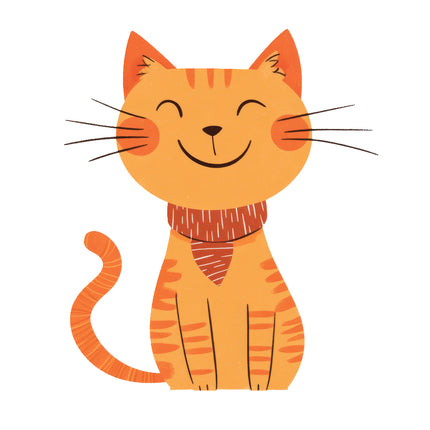 orange cat quilt block