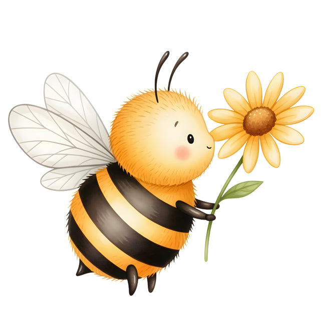 honey bee with flower fabric panel