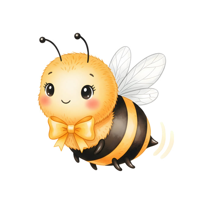 honey bee wearing bow fabric panel