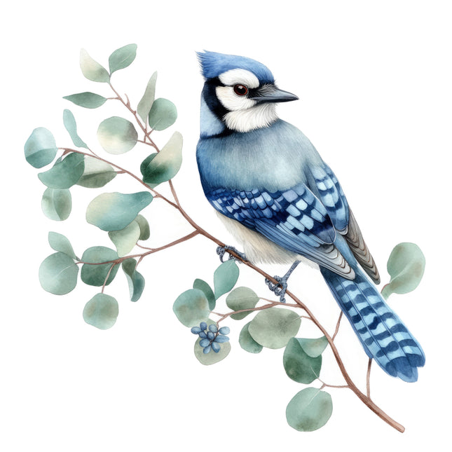 blue jay fabric quilt square
