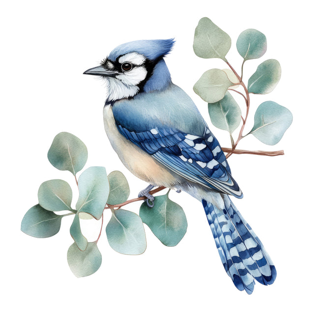 blue jay fabric quilt square