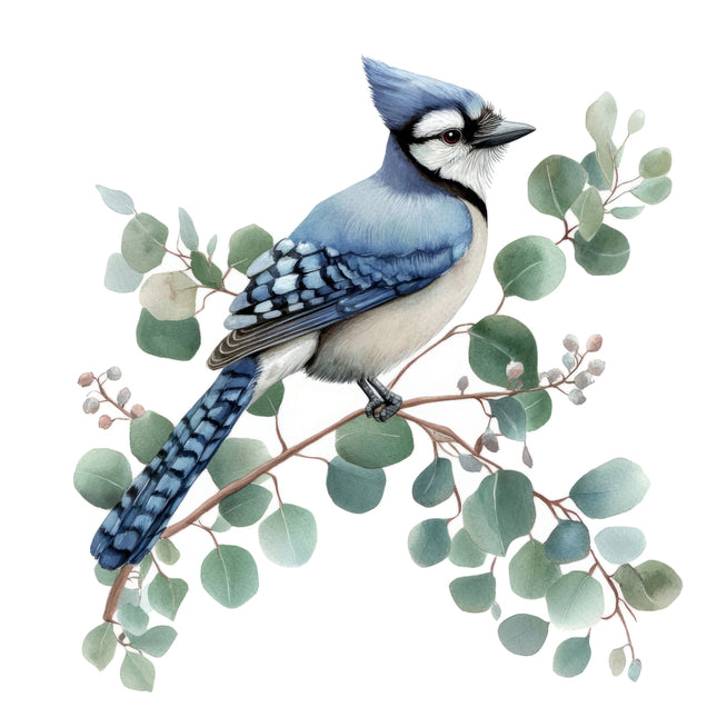 blue jay fabric quilt square
