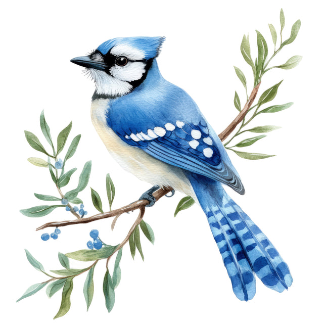 blue jay fabric quilt square