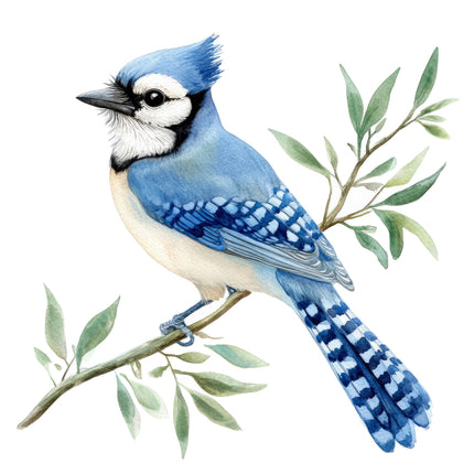 blue jay fabric quilt square
