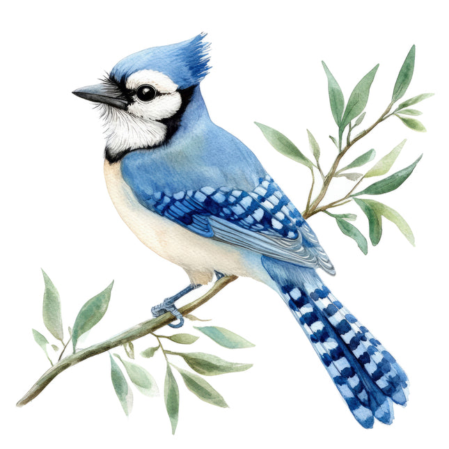 blue jay fabric quilt square