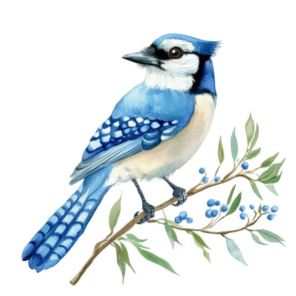 blue jay fabric quilt square