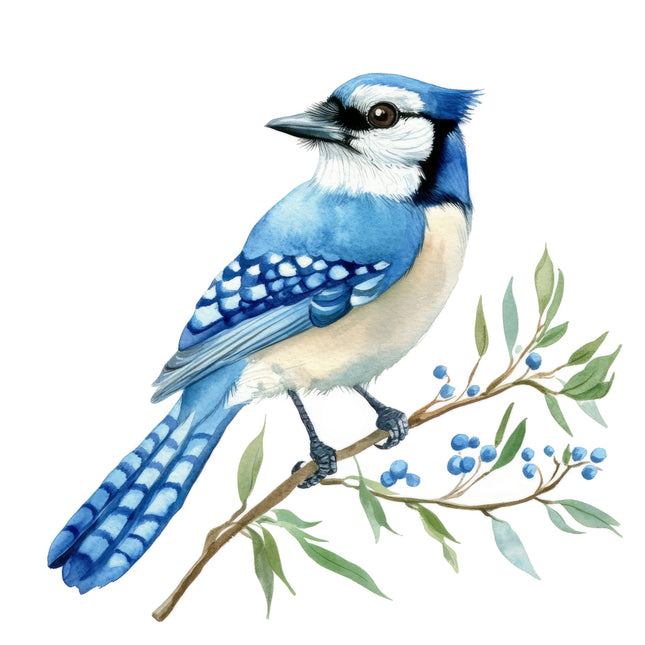 blue jay fabric quilt square