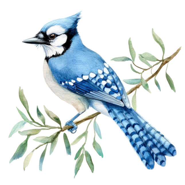 blue jay fabric quilt square