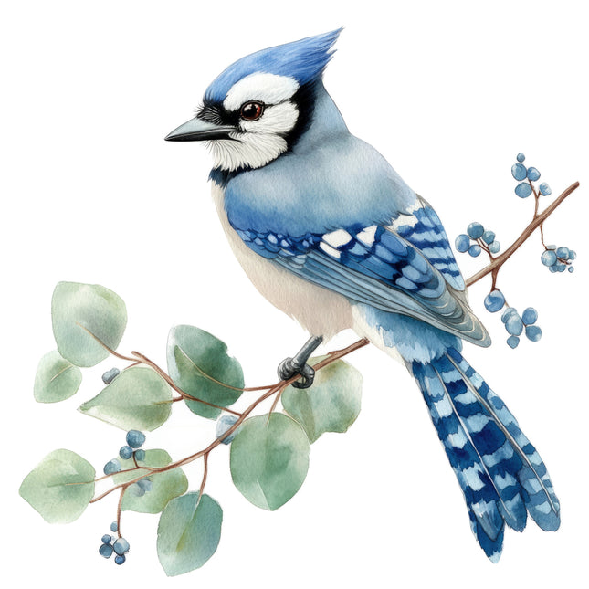 blue jay fabric quilt square
