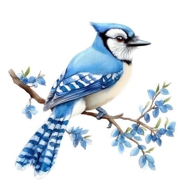 blue jay fabric quilt square