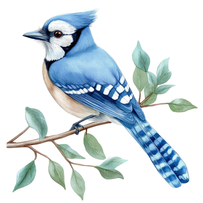 blue jay fabric quilt square