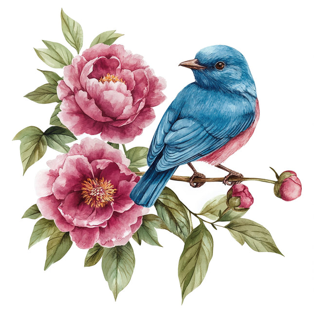 floral bird quilt block