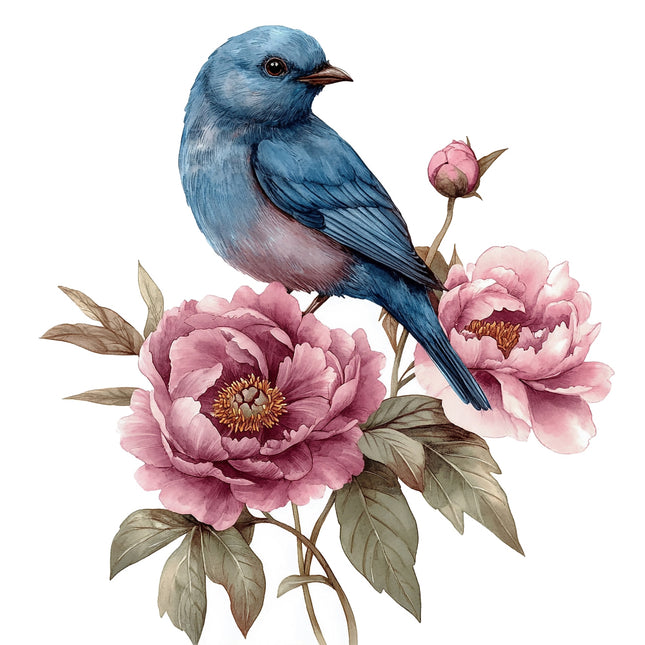 floral bird quilt square