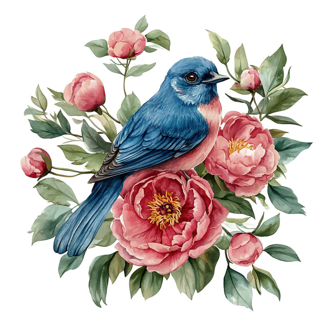 floral bird quilt square