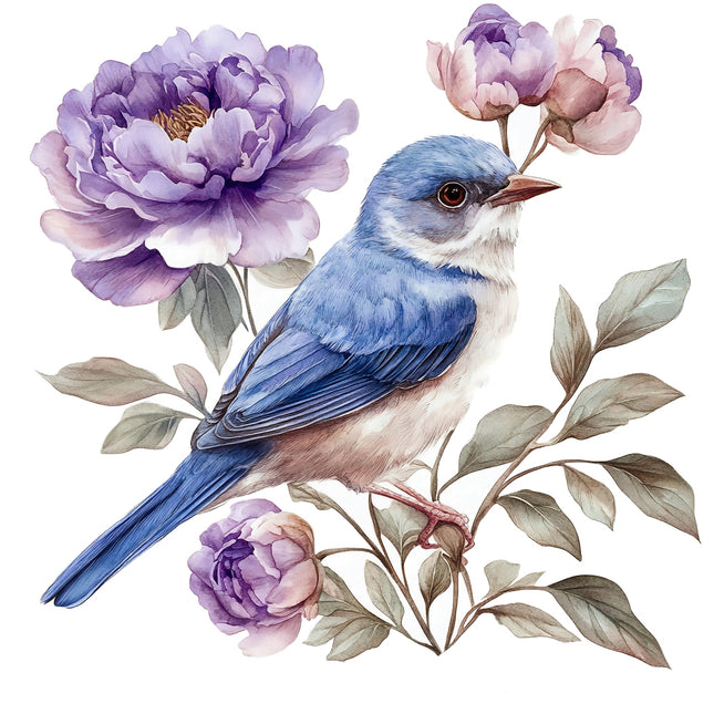 floral bird quilt square