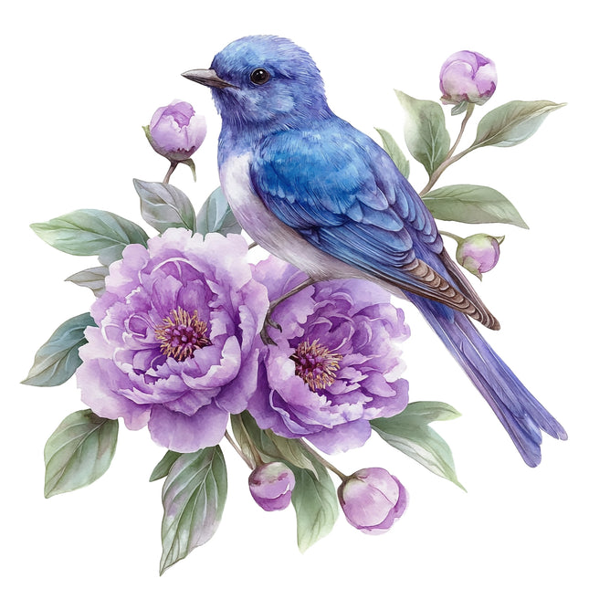 Blue bird fabric panel