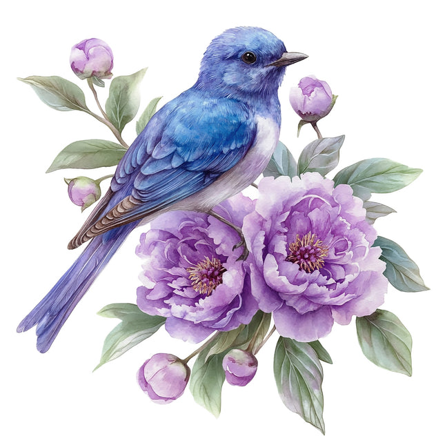floral bird quilt square