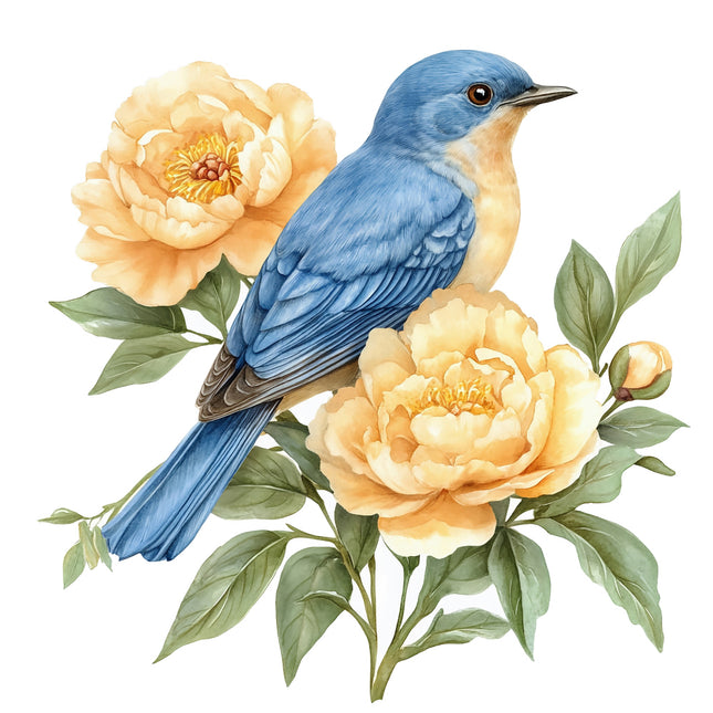 floral bird quilt square
