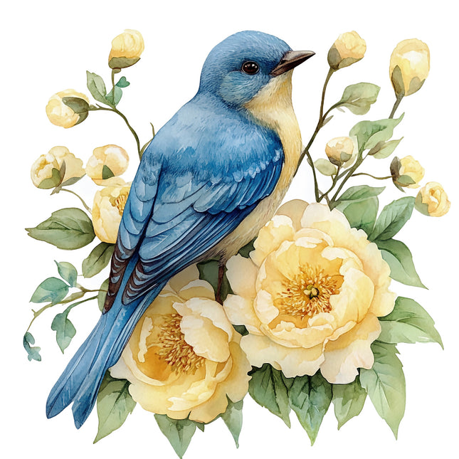 floral bird quilt square