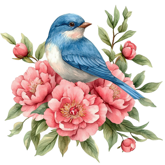 floral bird quilt square