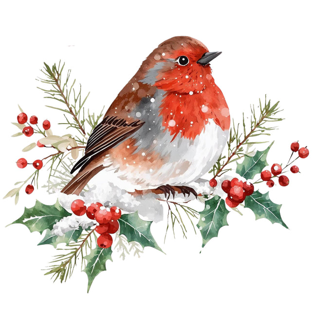 winter robin quilt block