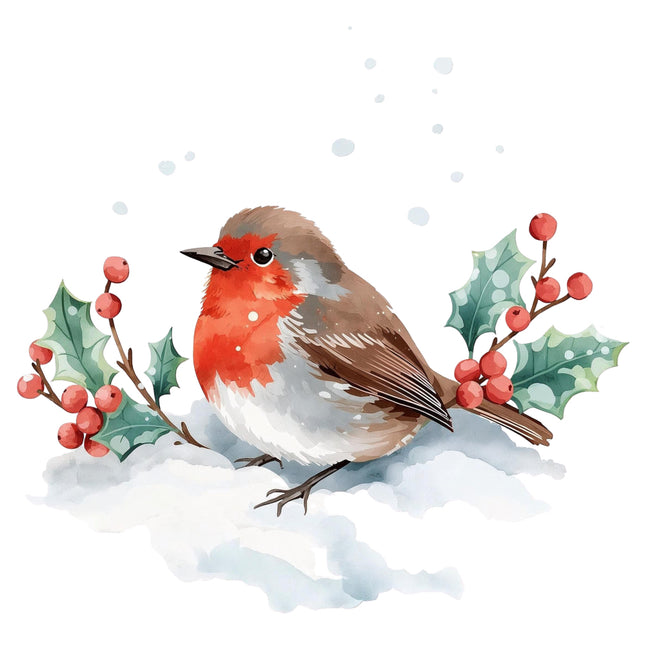 snowy robin quilt square