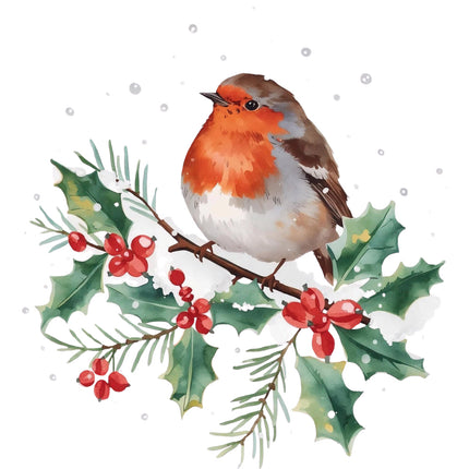 winter robin quilt block