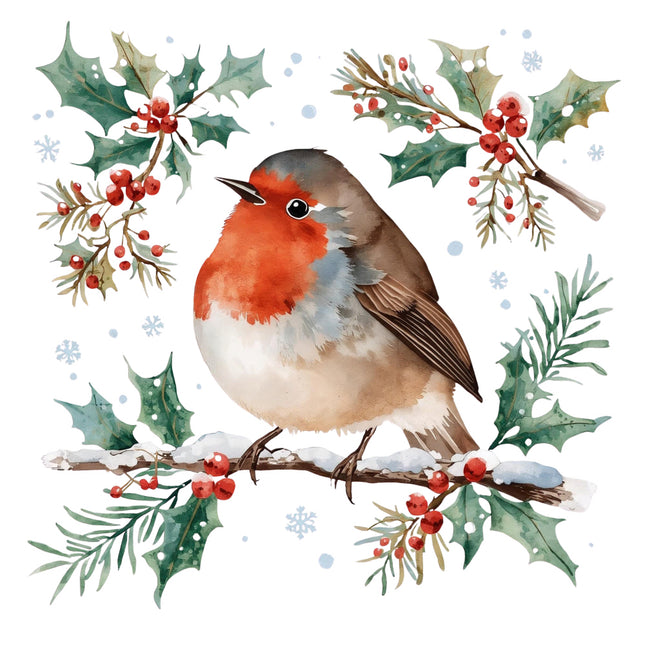 winter robin quilt block