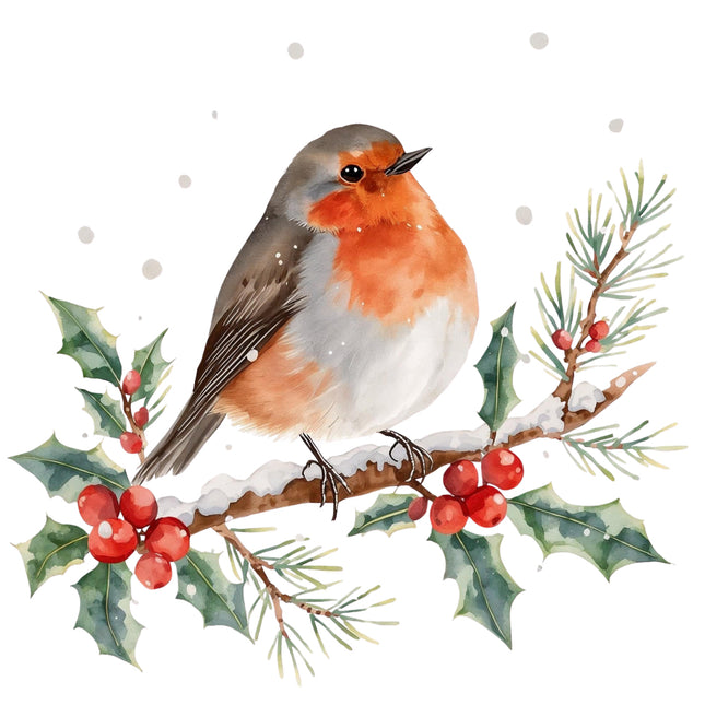 winter robin fabric panel