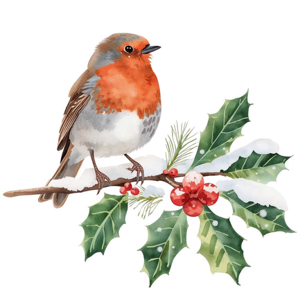 winter robin quilt block